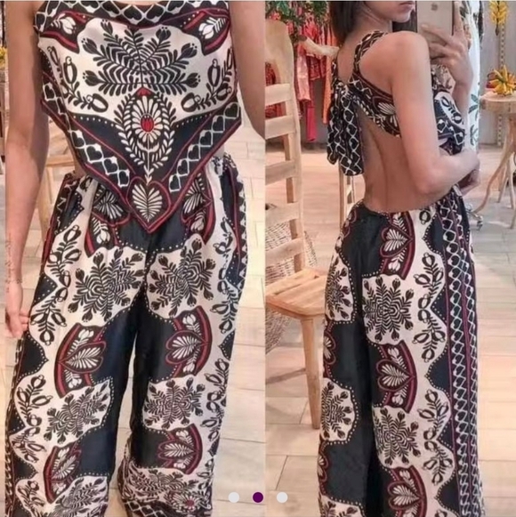 FARM Rio Macacao Cropped Passion scarf Jumpsuit - Picture 2 of 8